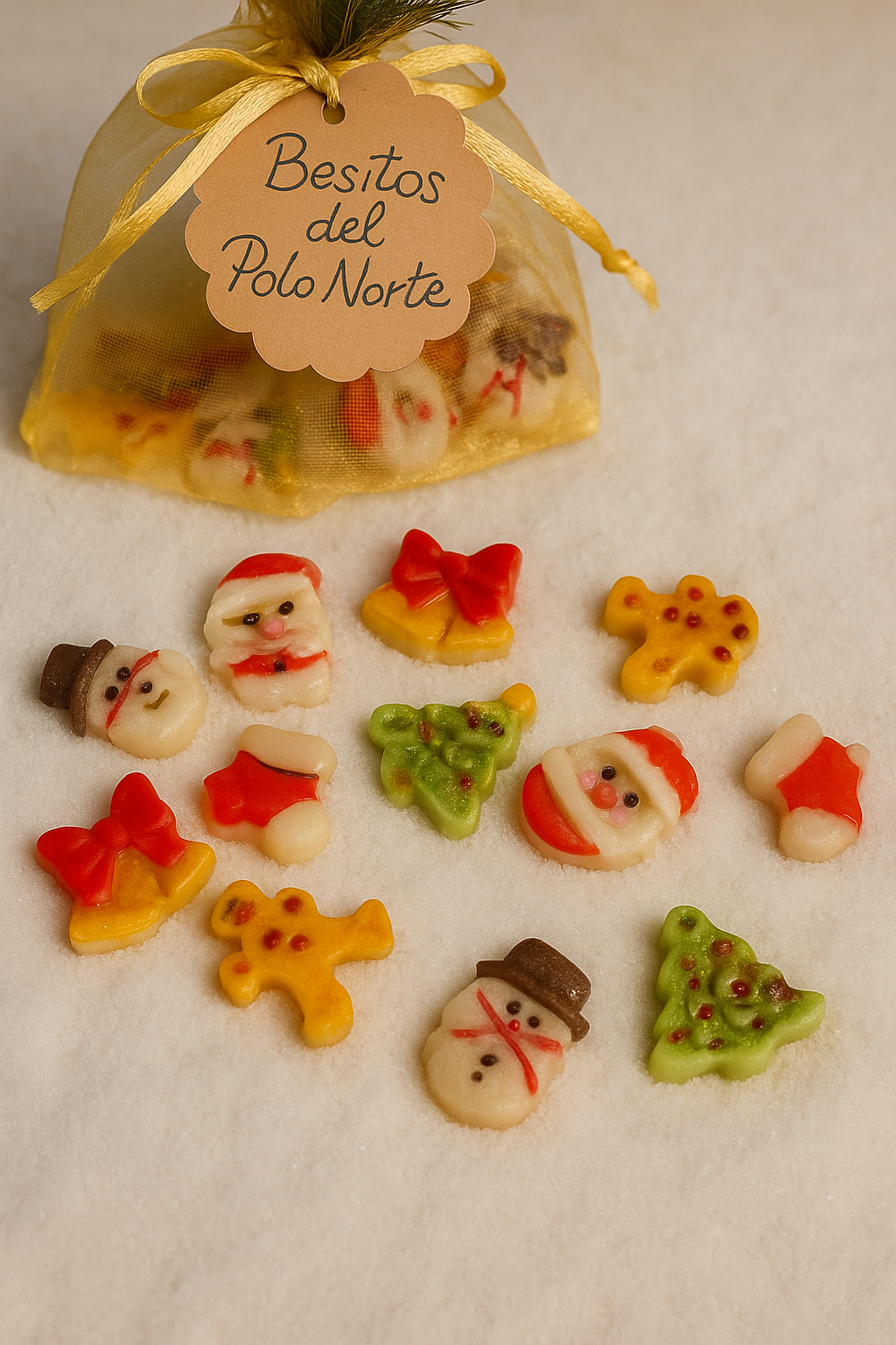 Besitos del Polo Norte - pequenos caramelitos de fondant perruno Woof Natural - Puro & Simple - Obrador canino