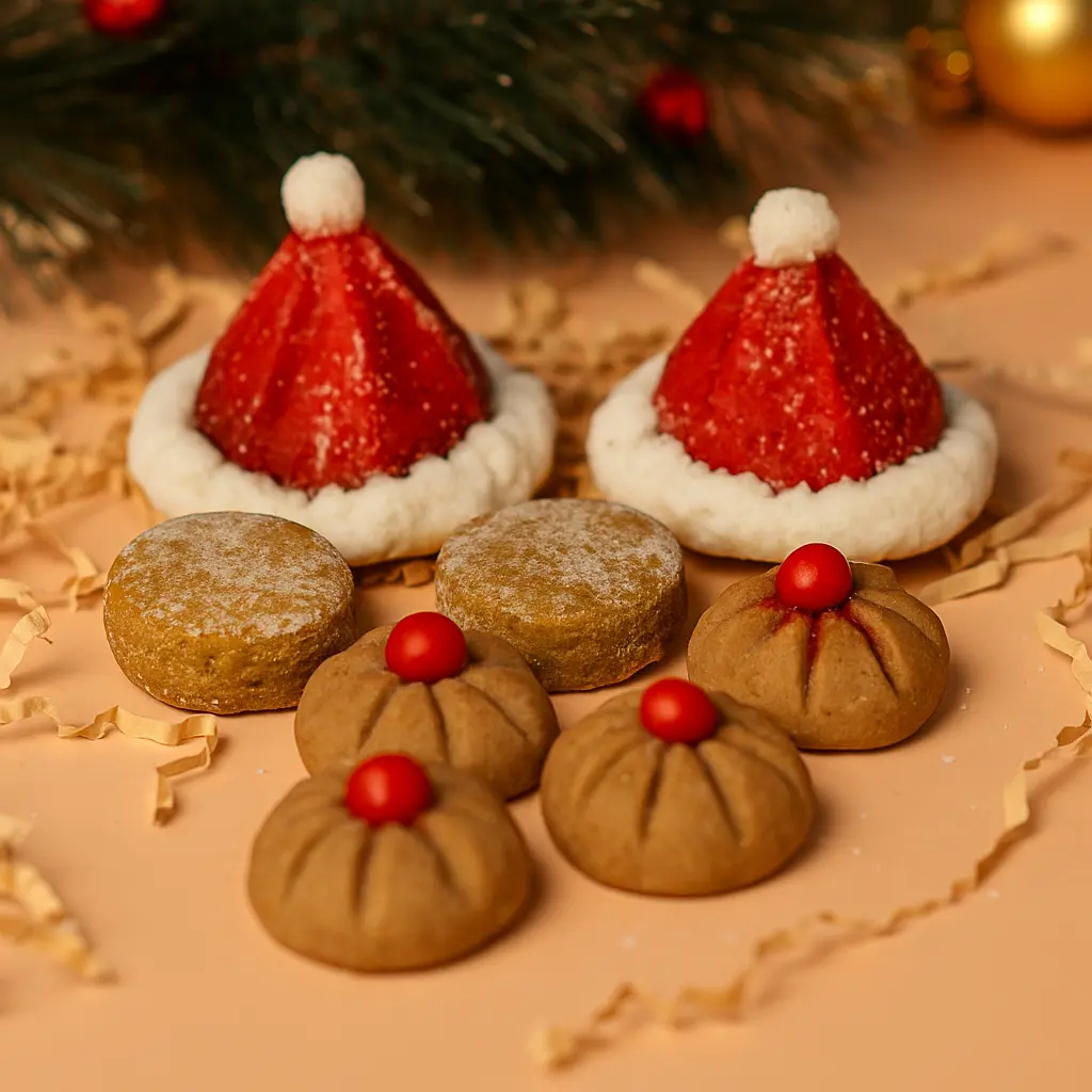 Bizcocho/pastelito Gorro Santa WoofMas 🎅🏻 Woof Natural - Puro & Simple - Obrador canino