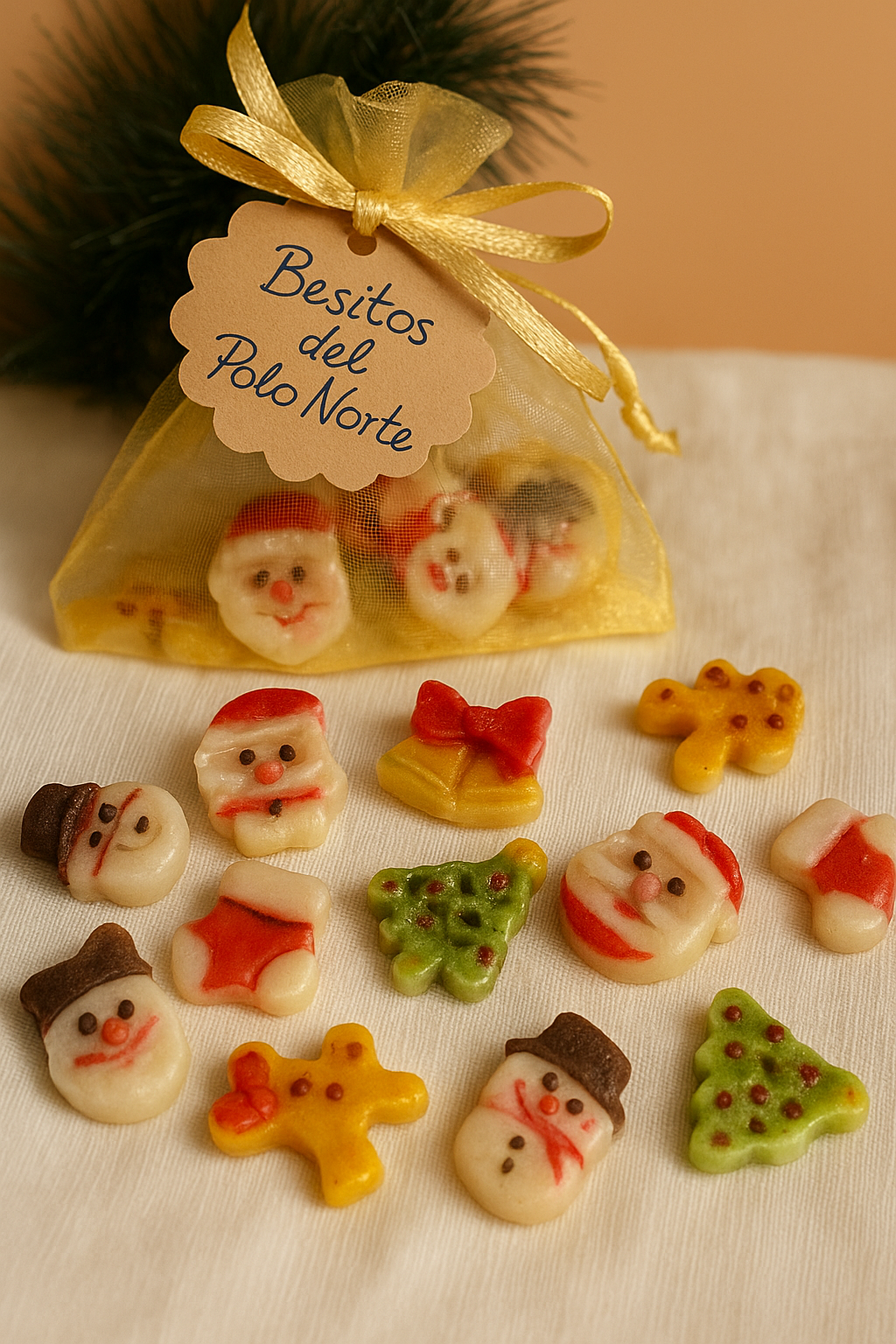 Besitos del Polo Norte - pequenos caramelitos de fondant perruno Woof Natural - Puro & Simple - Obrador canino