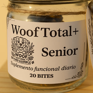 Woof Total+ – Suplemento funcional diario en formato bocado. Classic, Sweet y Senior